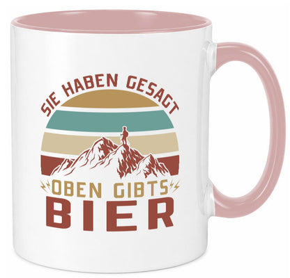 Oben gibtÂ´s Bier | Mensch Berge Geschenkidee Humor Tasse