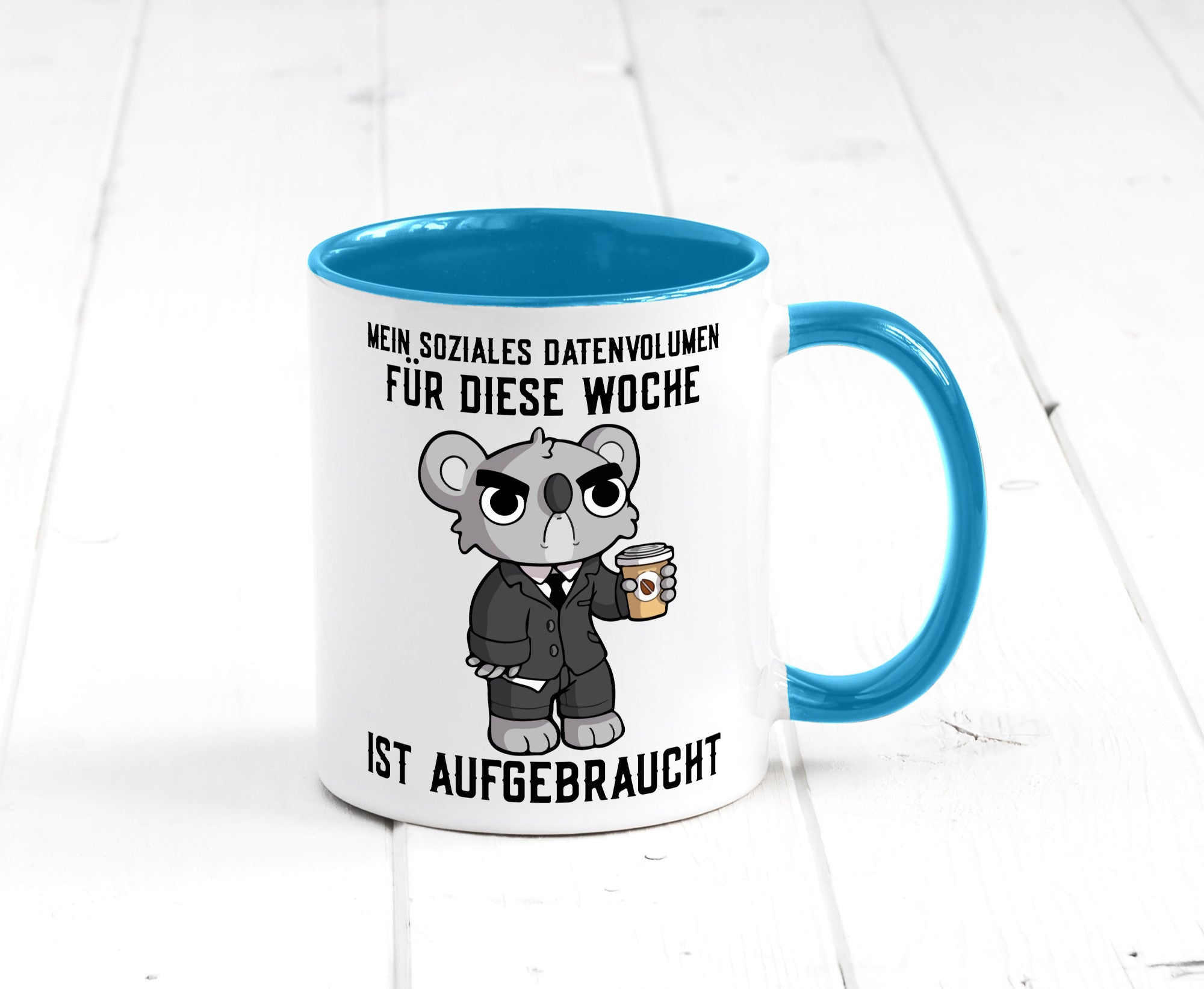 Soziales Datenvolumen | wütender Bär Einzelgänger Nerd Geschenkidee Humor Tasse