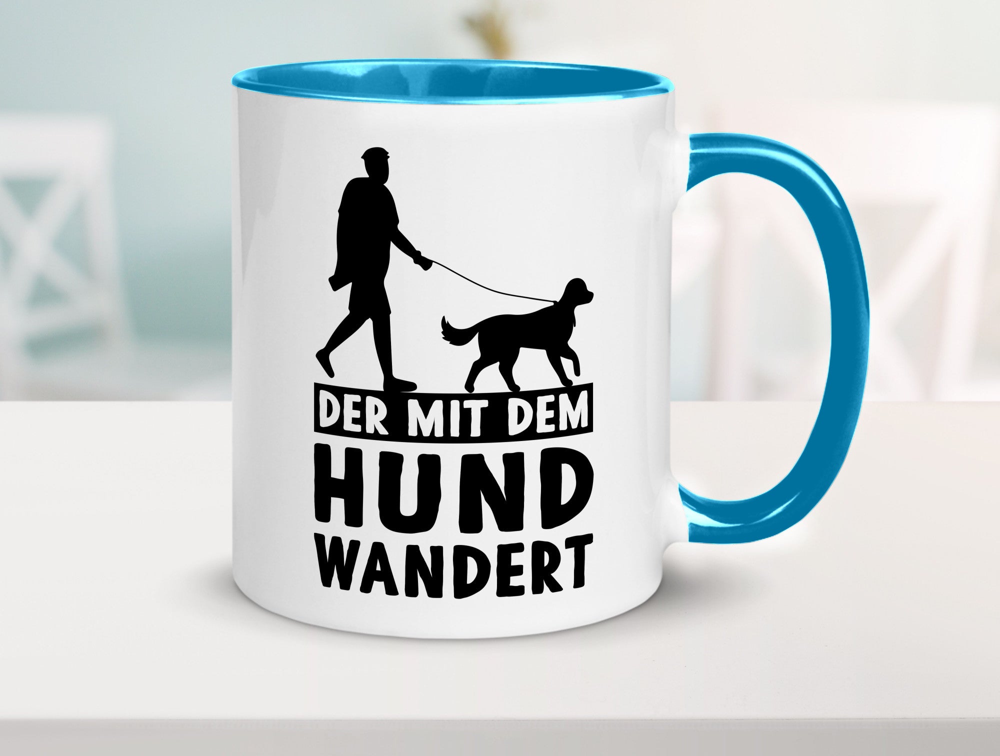 Der mit dem Hund wandert | Mensch Geschenkidee Tierliebhaber Humor Tasse