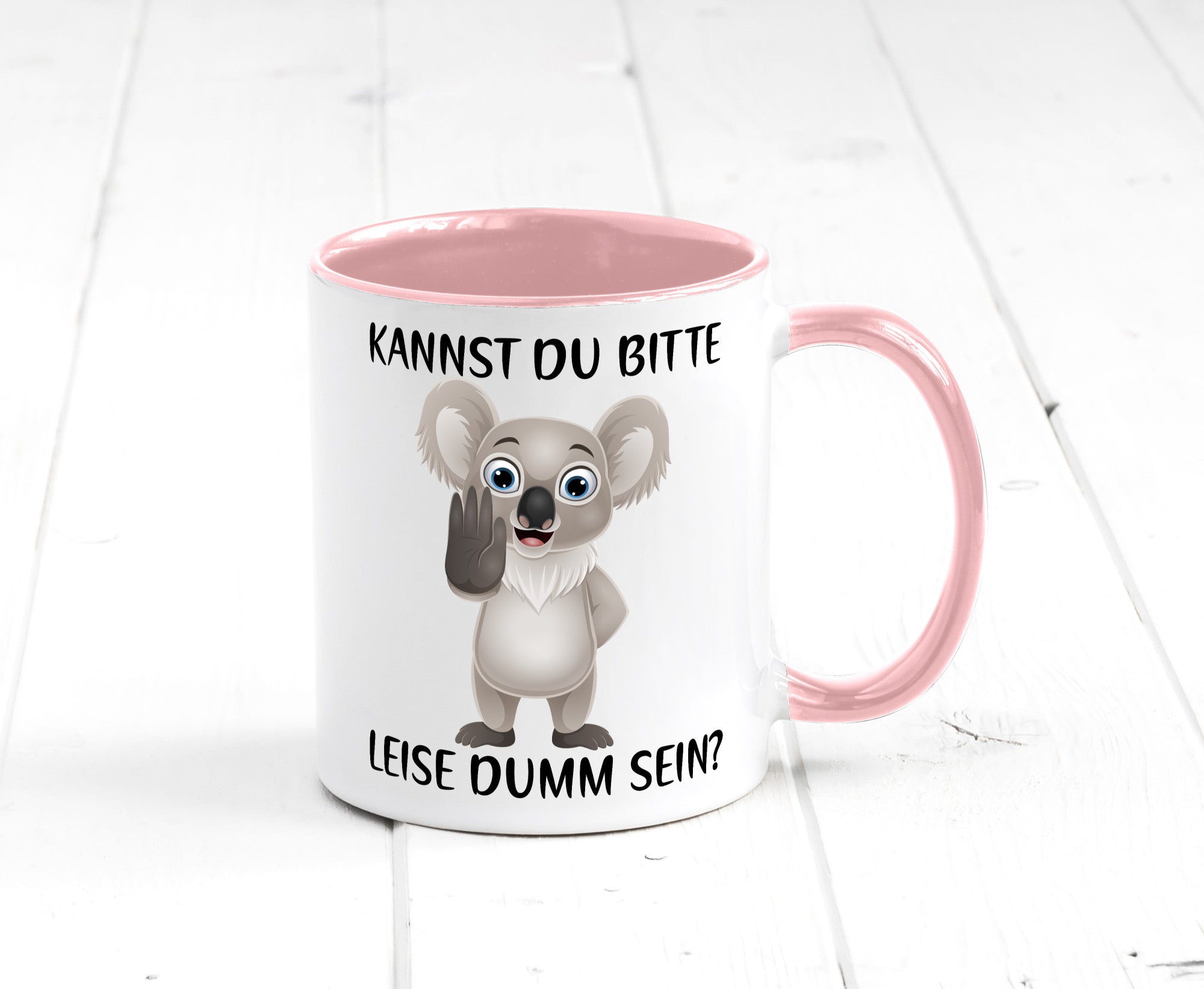 Bitte leise dumm sein | frecher Koala Flüstern Comic Humor Geschenkidee Tasse