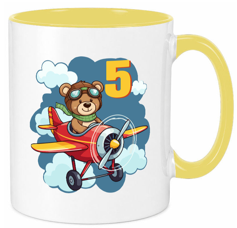 5. Geburtstag | 5 Jahre Kinder Pilot Flugzeug Geschenkidee Humor Tasse