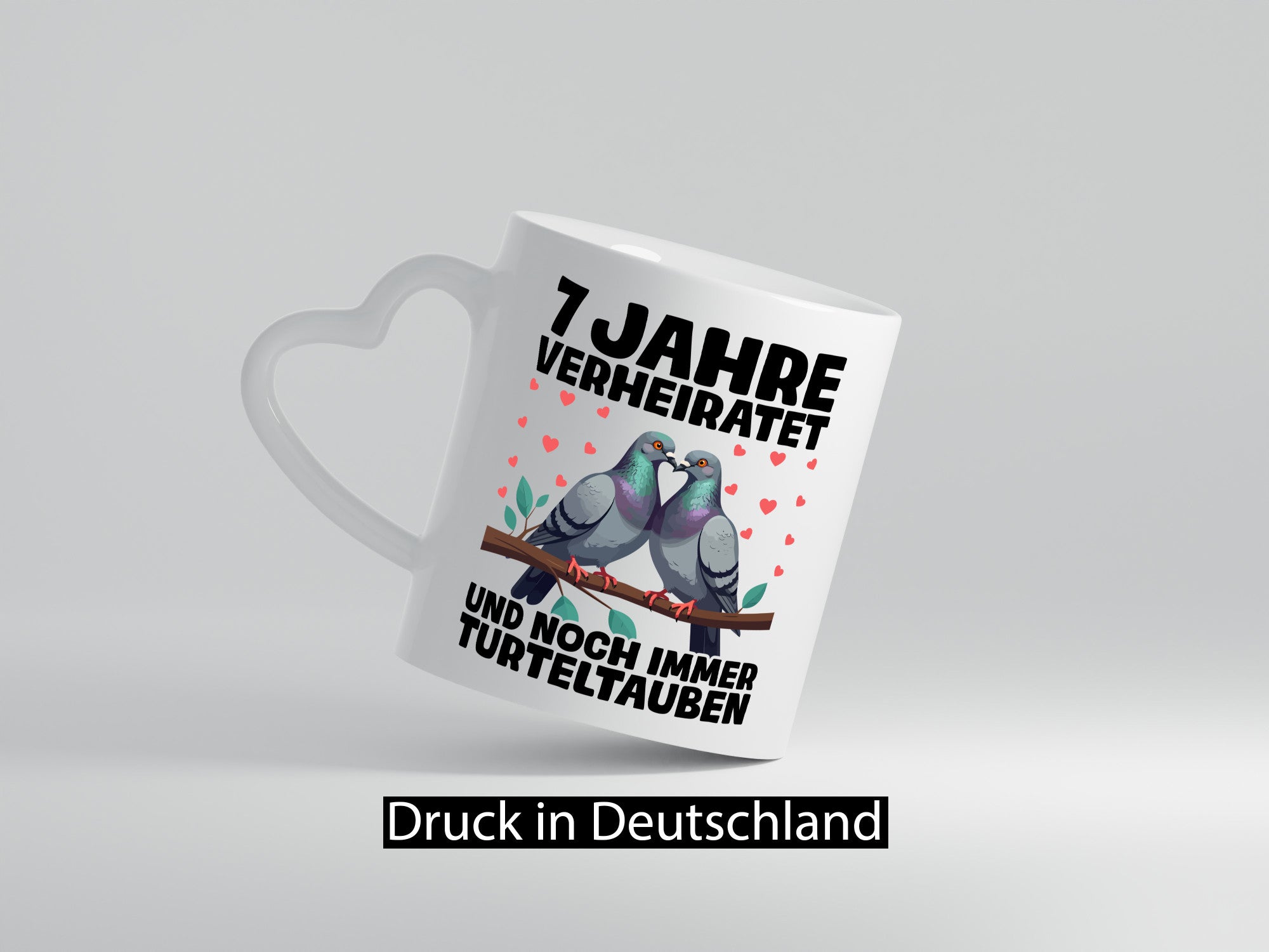 7 Jahre verheiratet | Turteltauben Ehe Ehepaar Geschenkidee Humor Tasse