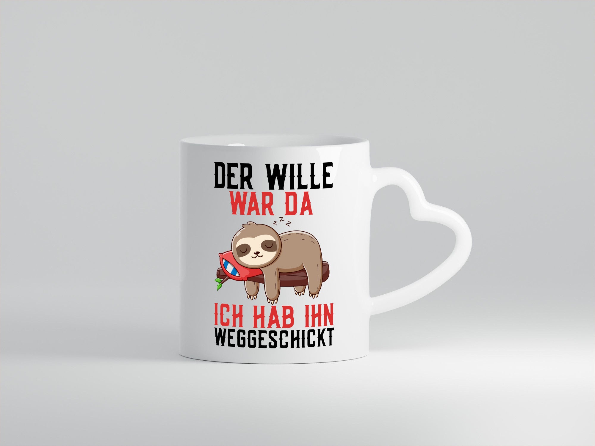 Der Wille war da | Faultier Arbeit Kollegen Comic Humor Büro Geschenkidee Tasse