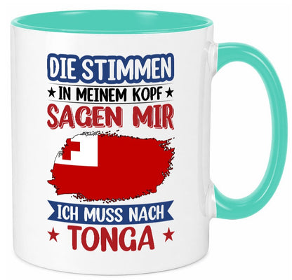 Tonga | Urlaub Stimmen in meinem Kopf Traumland lustiger Spruch Geschenk Humor Tasse