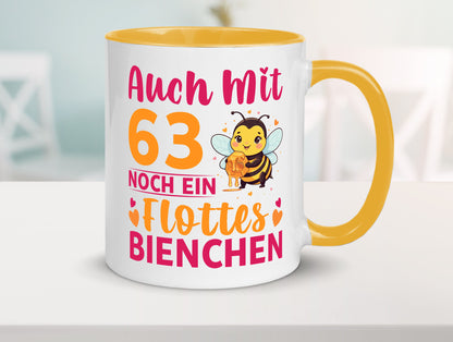 63. Geburtstag | Flottes Bienchen 63 Jahre lustiger Spruch Geschenk Tasse
