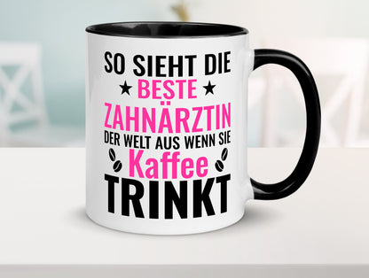 Kaffee trinkt: Zahnärztin | Zahnmedizin Beruf Geschenk Arbeit Kollegen Büro