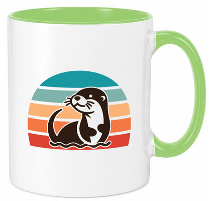 See Otter | Sunset Retro Vintage Natur lustiger Spruch Geschenk Humor Tasse
