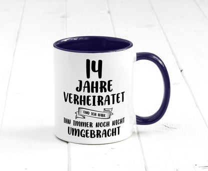 14 Jahre Verheiratet, immer noch am Leben! lustig Humor Geschenkidee Geschenk