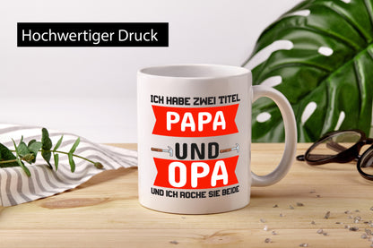 Papa und Opa | Vater Tasse Vatertag Großvater lustig Familie Geschenkidee