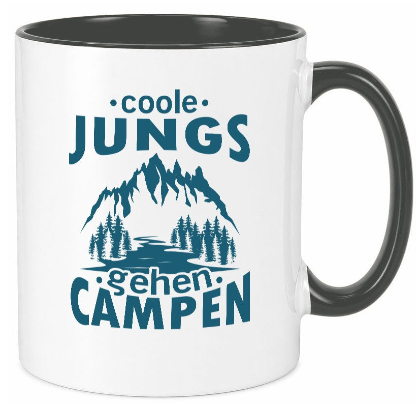 Coole Jungs gehen Campen | Berge See Geschenkidee Humor Tasse