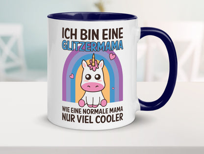 Glitzermama, wie normal, nur cooler | Einhorn Geschenkidee Familie Humor Tasse