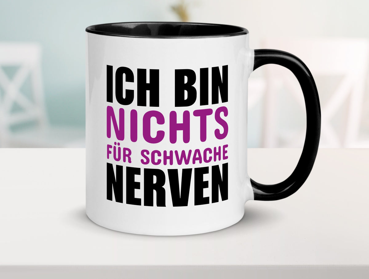 Schwache nerven lustiger Spruch Geschenk Humor Geschenkidee Tasse