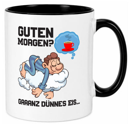 Ganz dünnes Eis | Morgenmuffel Tasse Kaffeetrinker Geschenkidee Humor