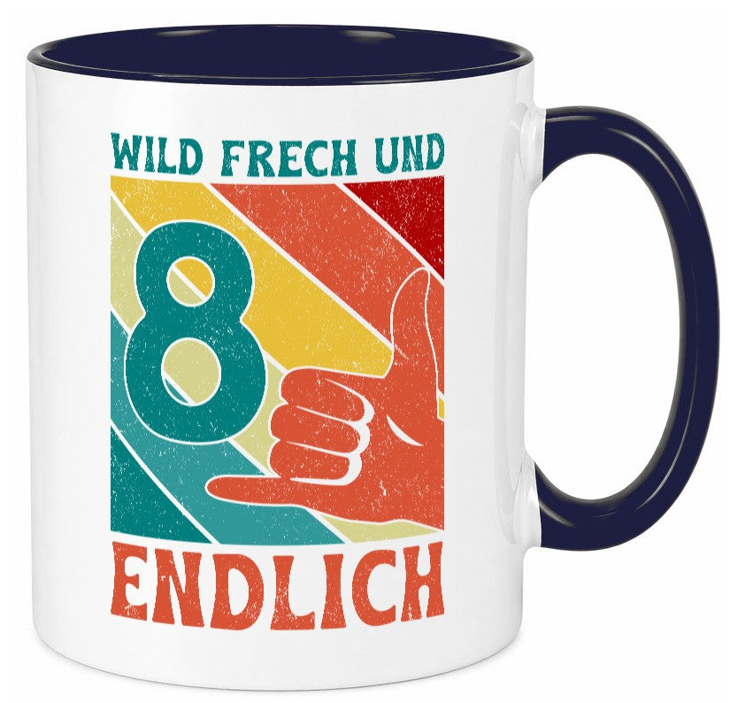 8. Geburtstag | 8 Jahre Wild und Frech Humor Geschenkidee Tasse