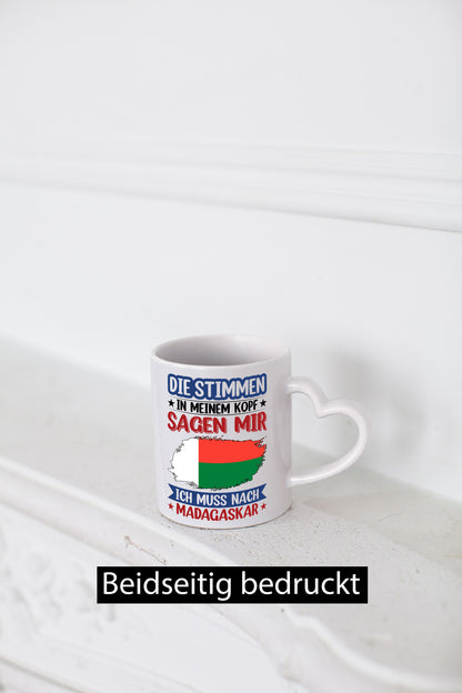 Madagaskar | Urlaub Stimmen in meinem Kopf Traumland Geschenkidee Humor Tasse