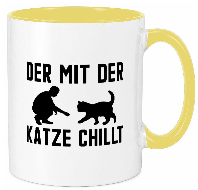 Mit der Katze | Chillen Katzenliebhaber Tierfreund lustiger Spruch Geschenk