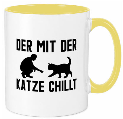Mit der Katze | Chillen Katzenliebhaber Tierfreund lustiger Spruch Geschenk