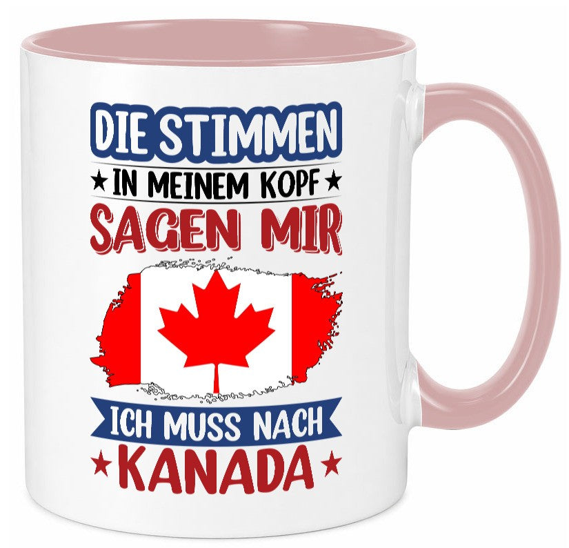 Kanada | Urlaub Stimmen in meinem Kopf Traumland Geschenkidee Humor Tasse