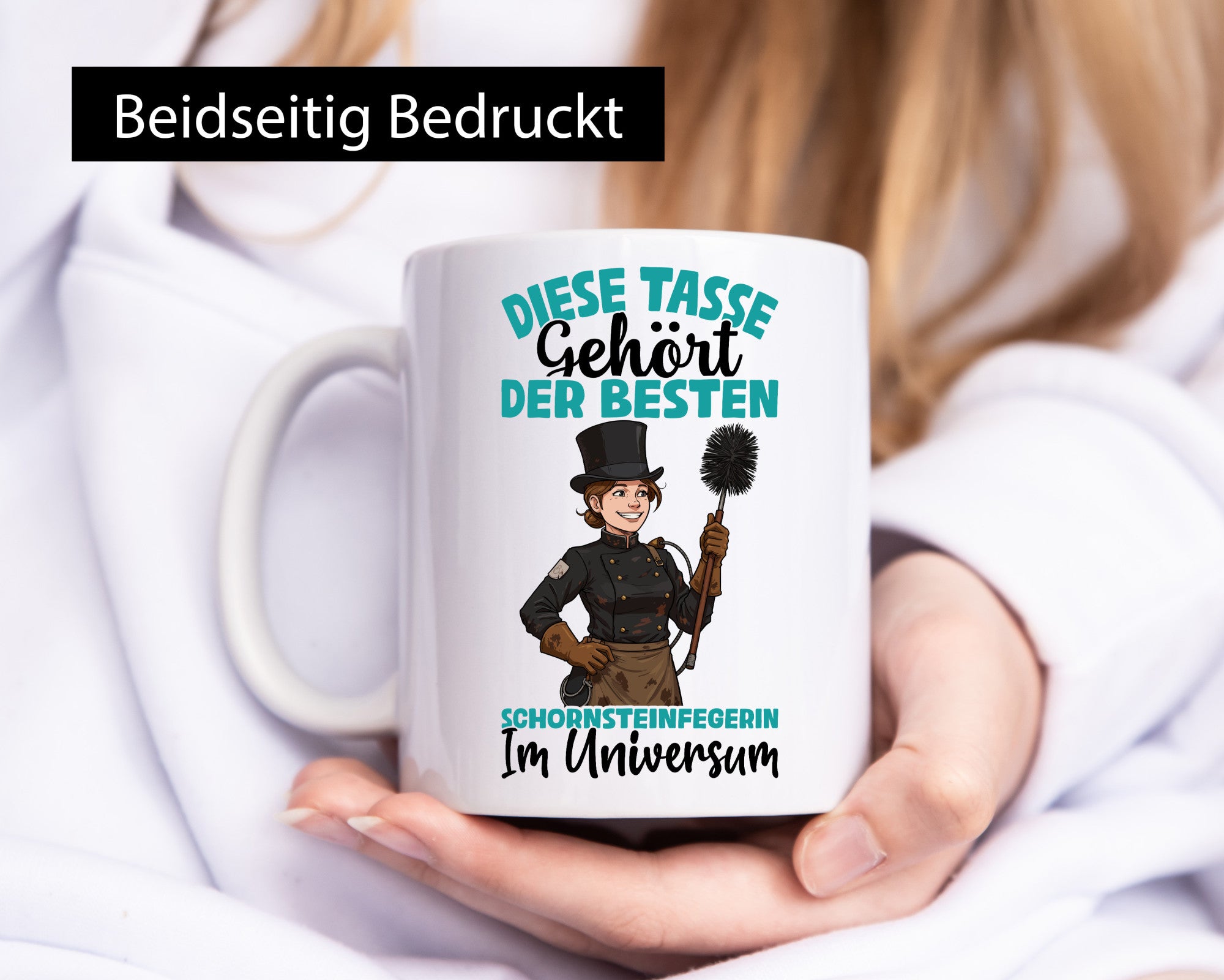 Im Universum: Schornsteinfegerin | Kaminkehrer lustiger Spruch Geschenk Humor