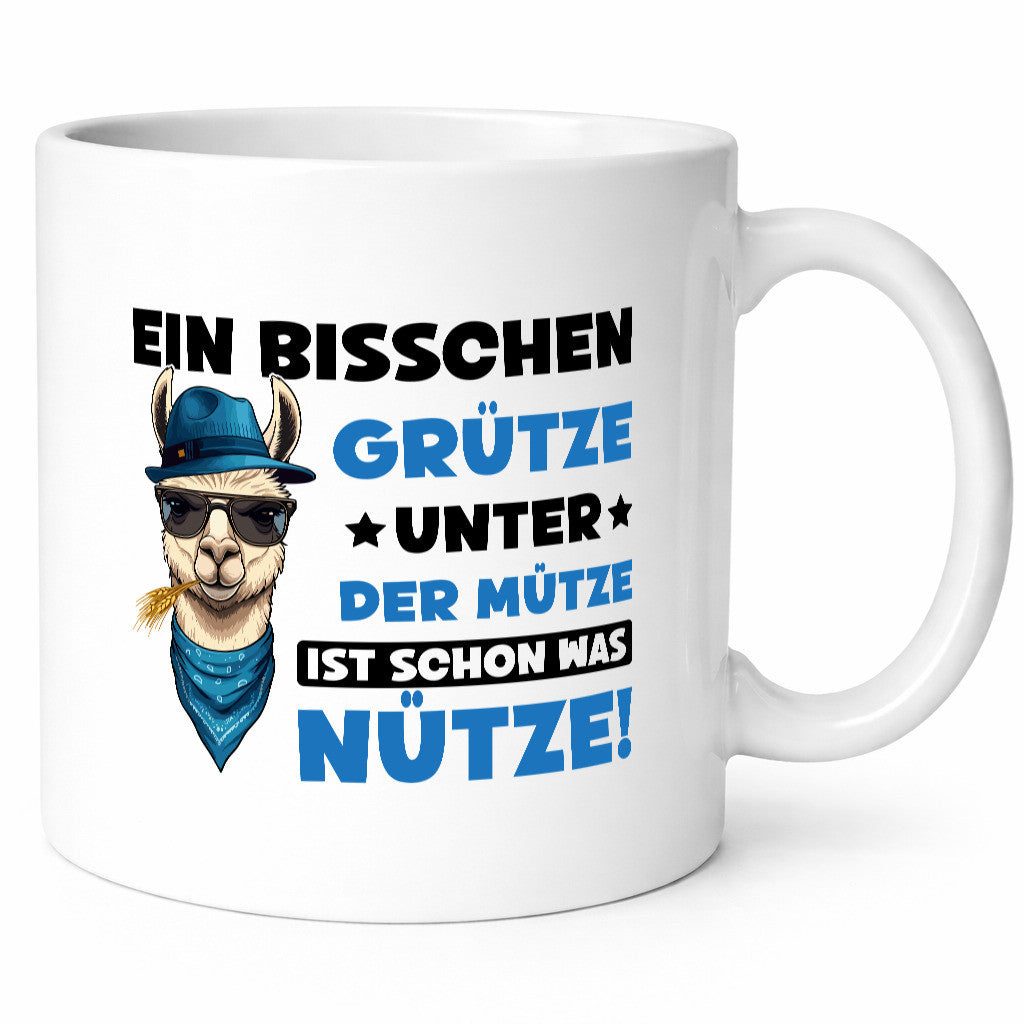 Bisschen Grütze unter die Müze | Lama Alpaka Geschenkidee Humor Tasse