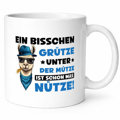 Bisschen Grütze unter die Müze | Lama Alpaka Geschenkidee Humor Tasse