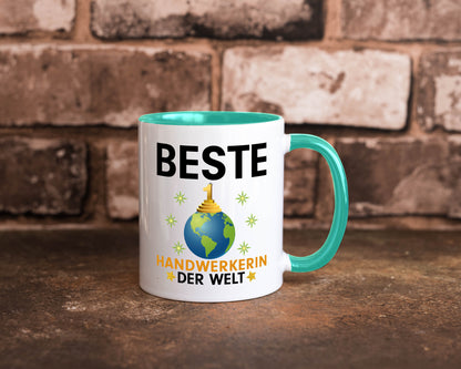 Welt Beste Handwerkerin | Handwerkerinnen lustiger Spruch Geschenk Humor Tasse