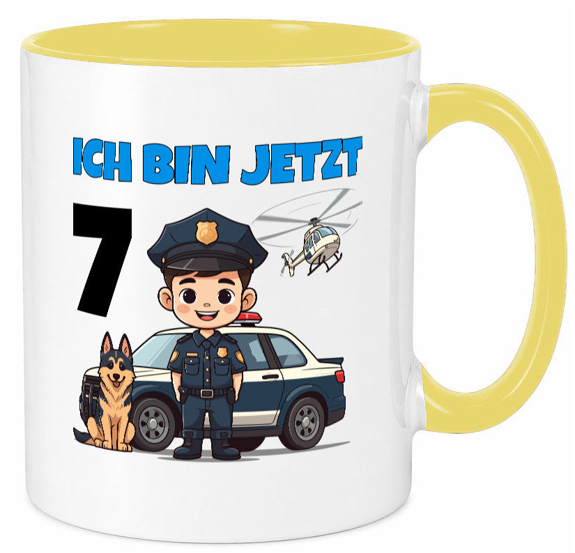 7. Geburtstag | 7 Jahre Polizei Kind Polizeiauto Humor Geschenkidee Tasse