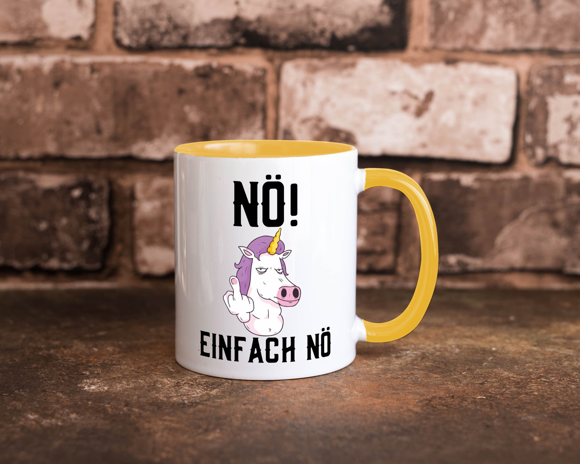 Einfach Nö | Keinen Bock Einhorn Mittelfinger Comic Geschenkidee Humor Tasse