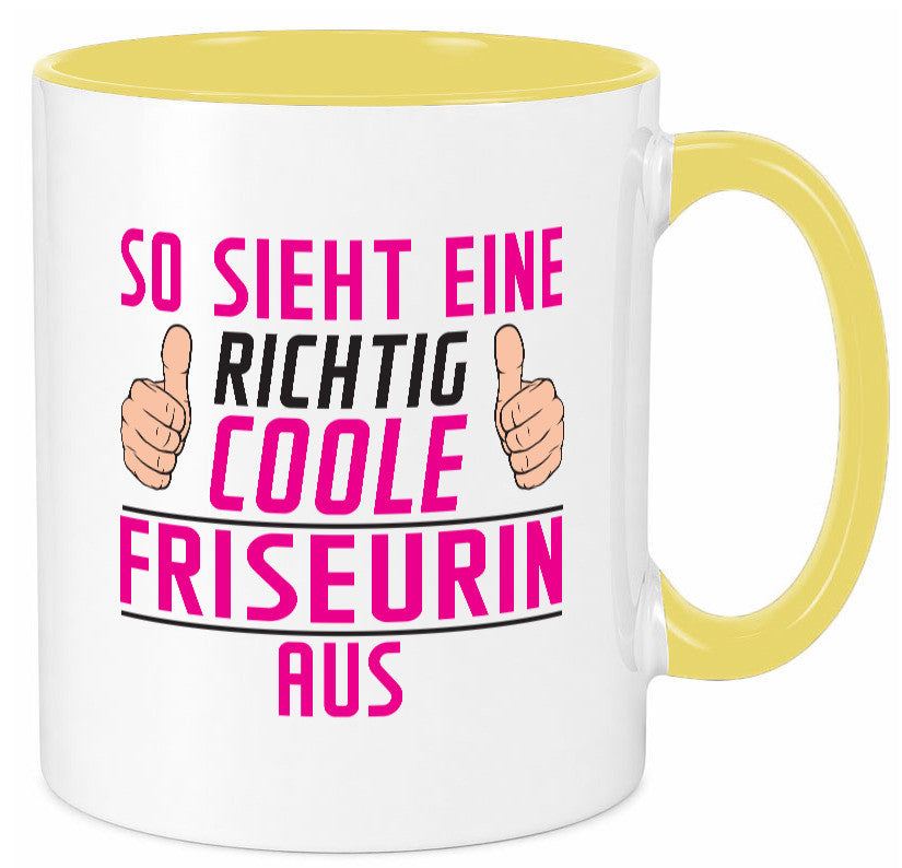 Richtig Coole Friseurin | Friseuse Frisörin lustig Humor Geschenkidee Geschenk Tasse