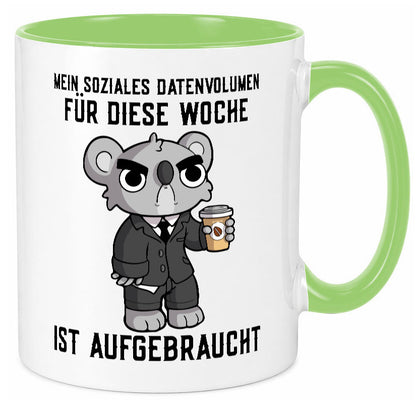 Soziales Datenvolumen | wütender Bär Einzelgänger Nerd Geschenkidee Humor Tasse