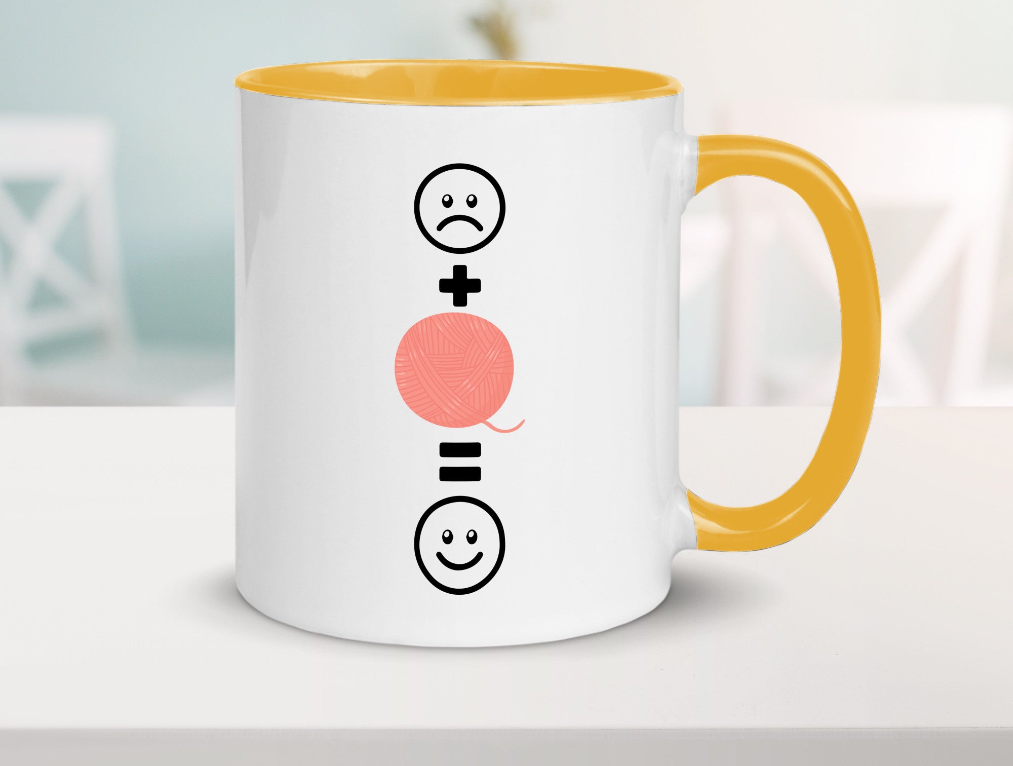 Wolle | Häkeln |Glücklich Geschenk Humor Geschenkidee lustiger Spruch Tasse