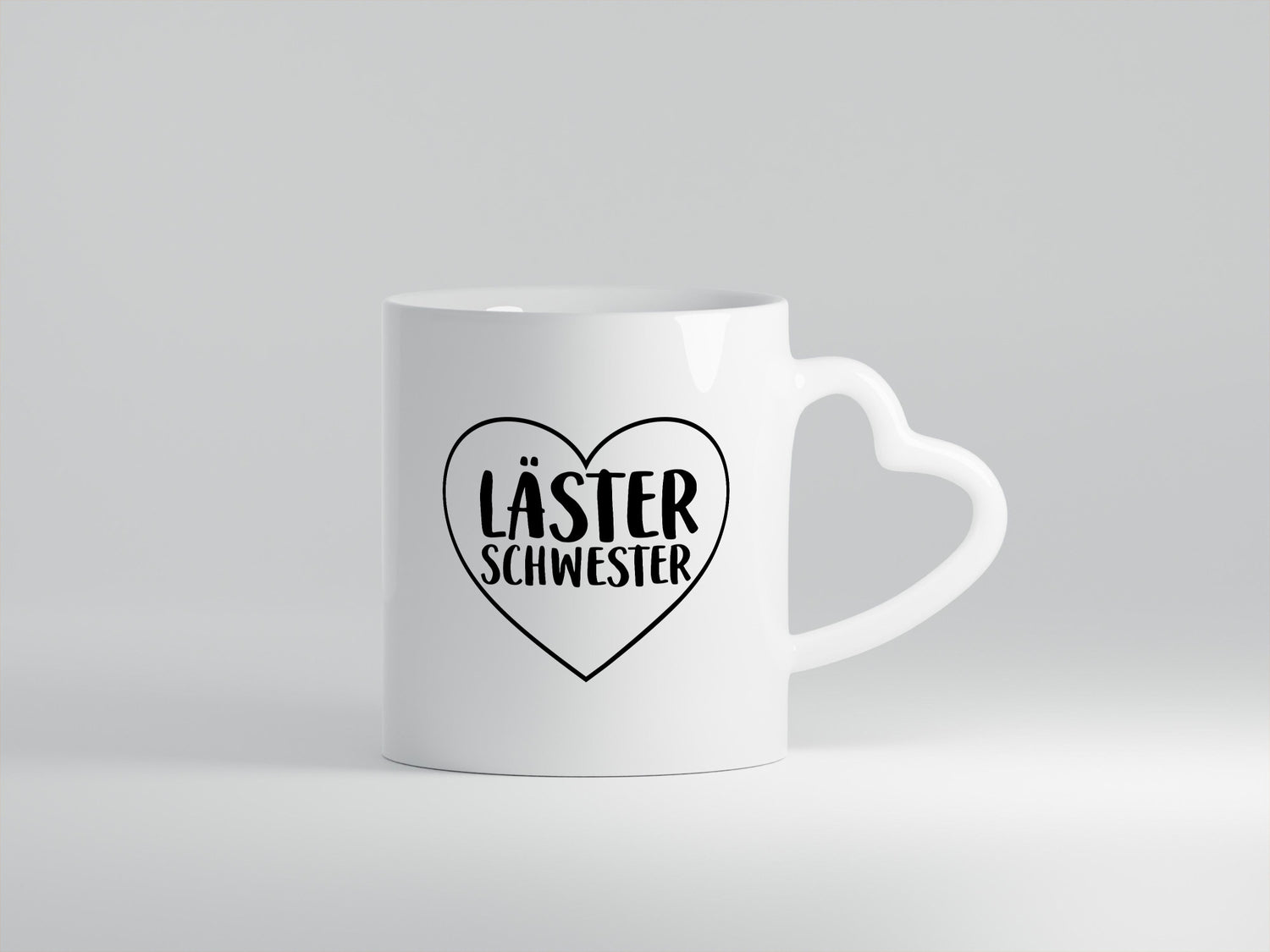 Läster Schwester | Herz Tasse Geschwisterliebe lustiger Spruch Geschenk Humor