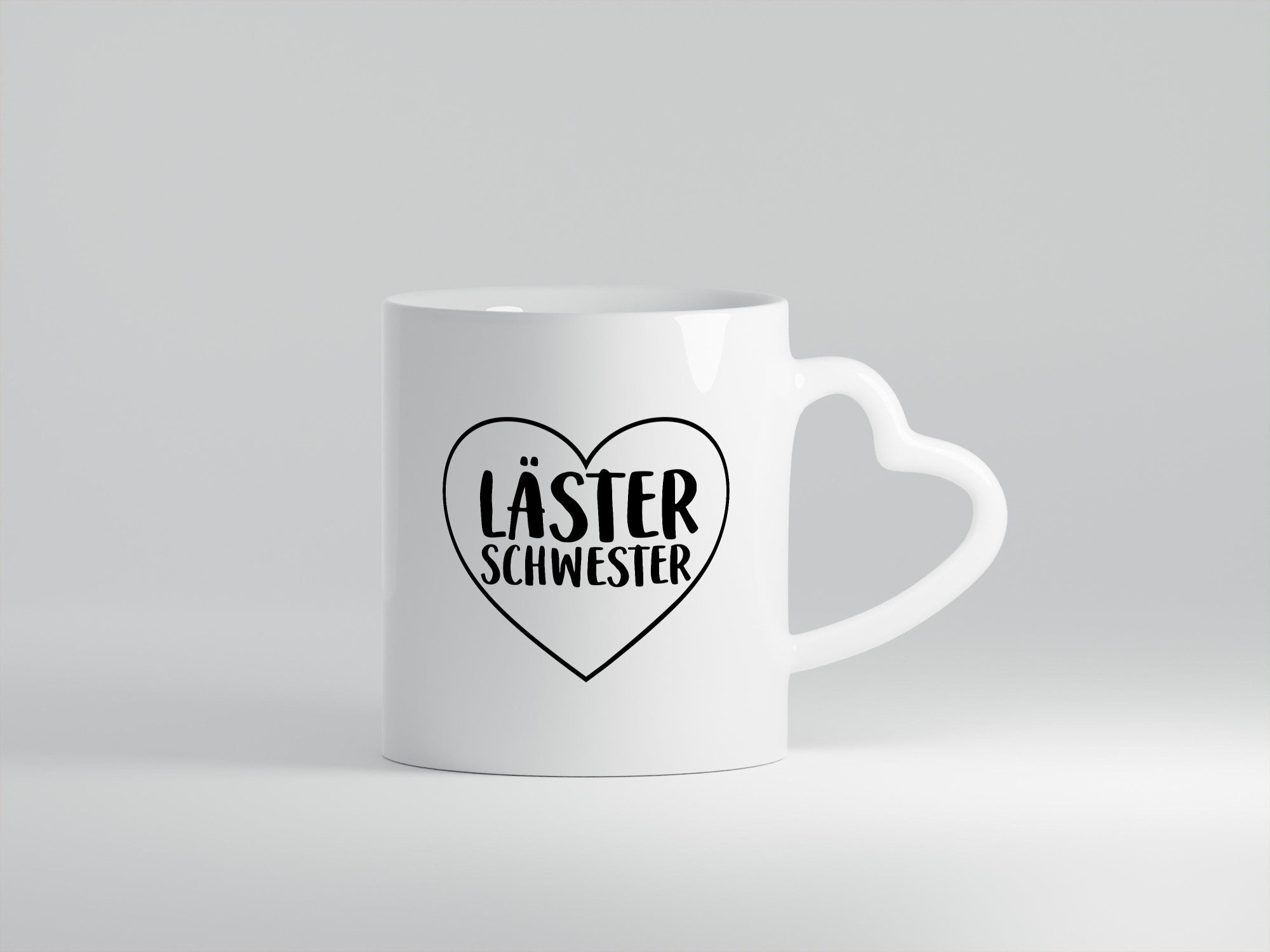 Läster Schwester | Herz Tasse Geschwisterliebe lustiger Spruch Geschenk Humor