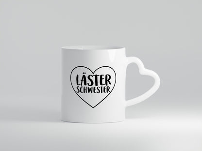 Läster Schwester | Herz Tasse Geschwisterliebe lustiger Spruch Geschenk Humor