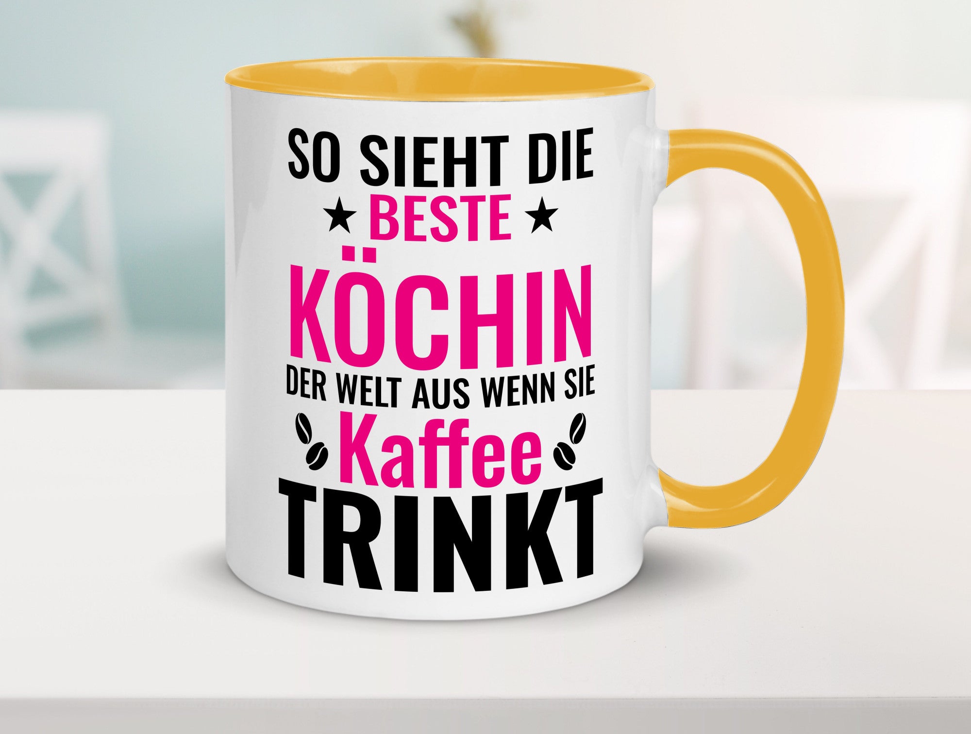 Kaffee trinkt: Köchin | Chefköchin Chefkoch Humor Arbeit Kollegen Büro