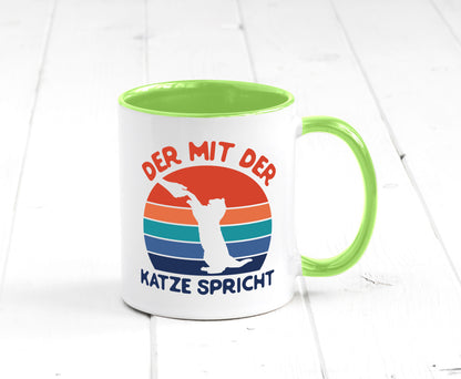 Der mit Katze Spricht | Katzenliebhaber Humor Tierliebhaber Geschenkidee Tasse