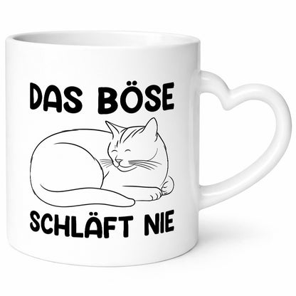 Das Böse schläft nie | Katze Frauen Geschenkidee Tierliebhaber Humor Tasse