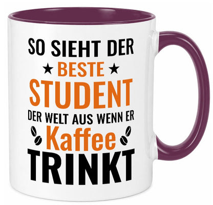 Kaffee trinkt: Student | Universität Uni Studium Humor Geschenkidee Tasse