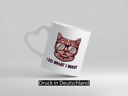 I do what want | Katze Brille Geschenkidee Tierliebhaber Humor Tasse