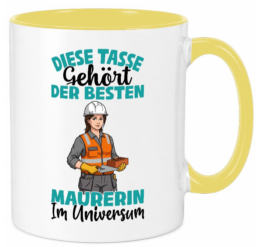 Im Universum: Maurerin | Bau Handwerkerin Geschenkidee Humor Tasse