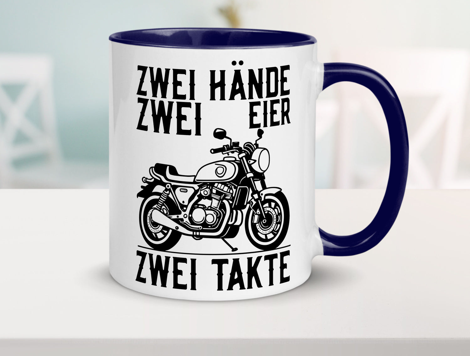 Zwei Hände | Zweitaktmotor Motorrad Moped Biker Geschenkidee Humor Tasse