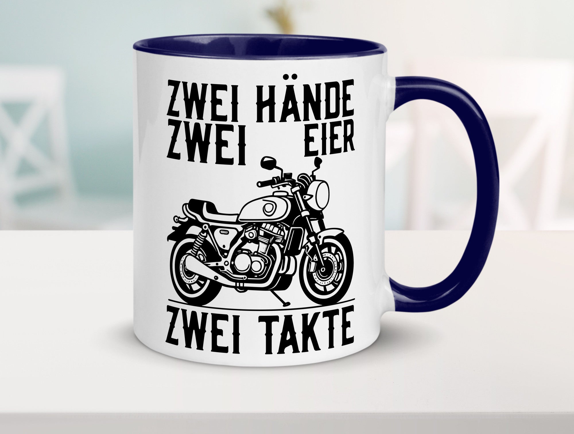 Zwei Hände | Zweitaktmotor Motorrad Moped Biker Geschenkidee Humor Tasse