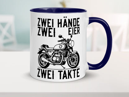 Zwei Hände | Zweitaktmotor Motorrad Moped Biker Geschenkidee Humor Tasse