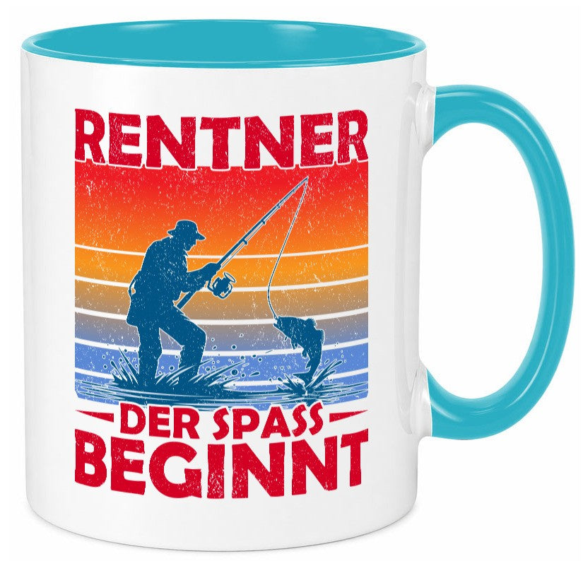 Rentner der spaß beginnt | Ruhestand Angler Angeln lustig Jubiläum Geschenk Tasse