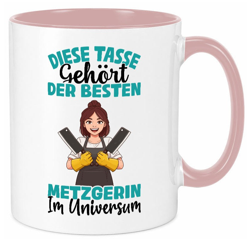 Im Universum: Metzgerin | Fleischerin Geschenk Humor Geschenkidee lustiger Tasse