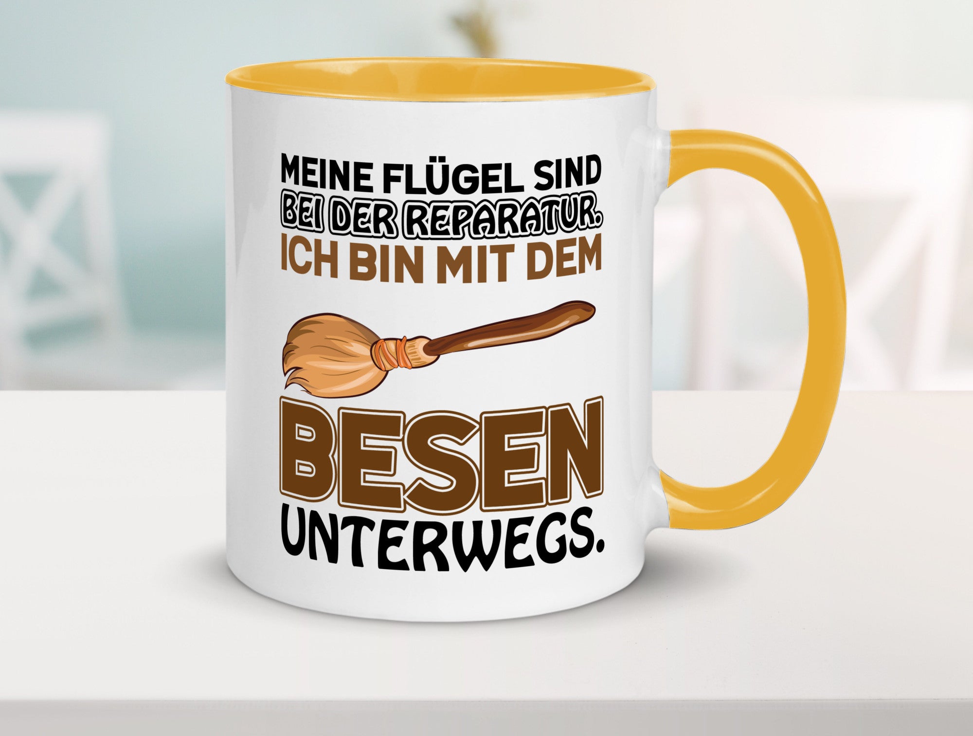 Flügel Reperatur lustig Humor Geschenkidee Geschenk Tasse