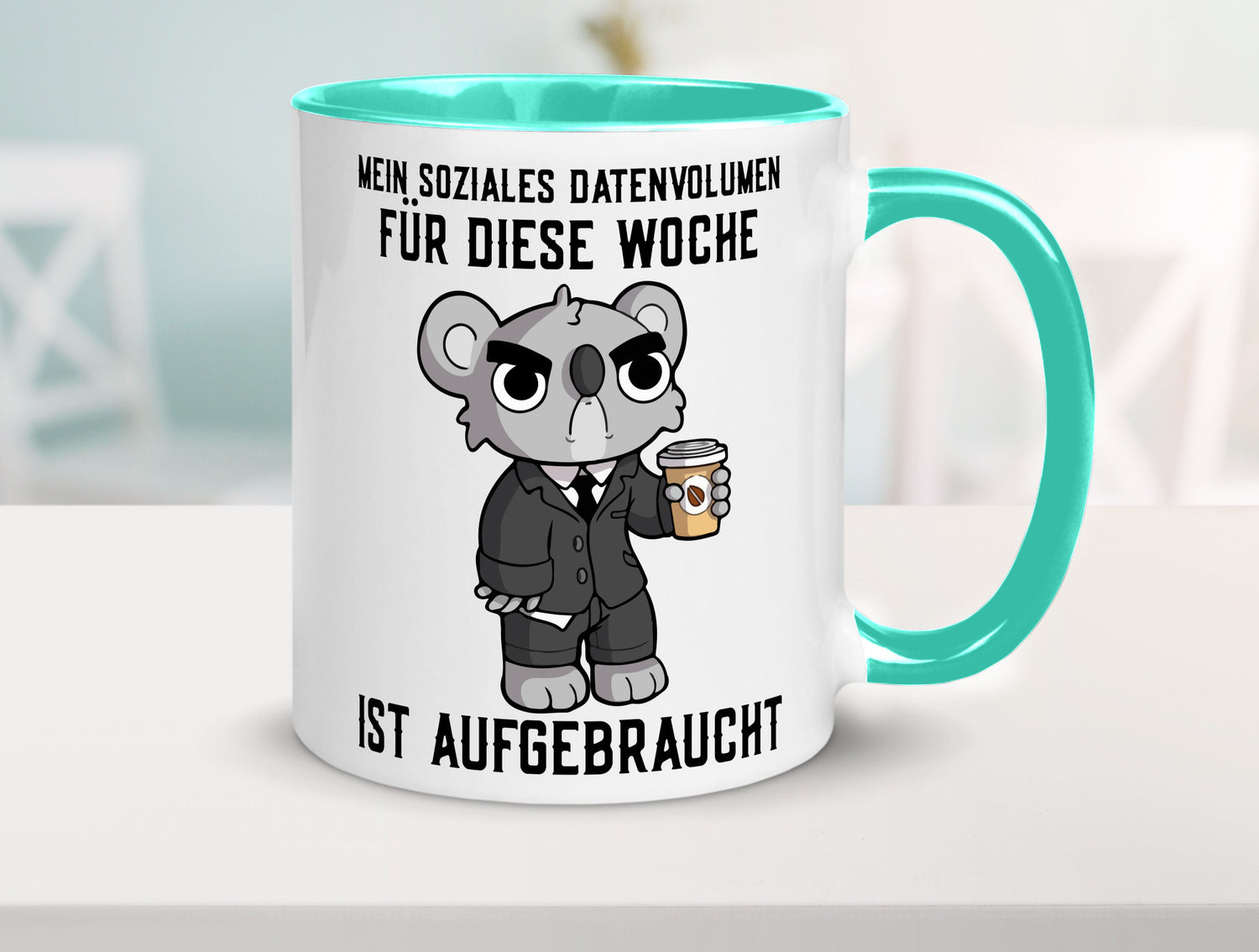 Soziales Datenvolumen | wütender Bär Einzelgänger Nerd Geschenkidee Humor Tasse