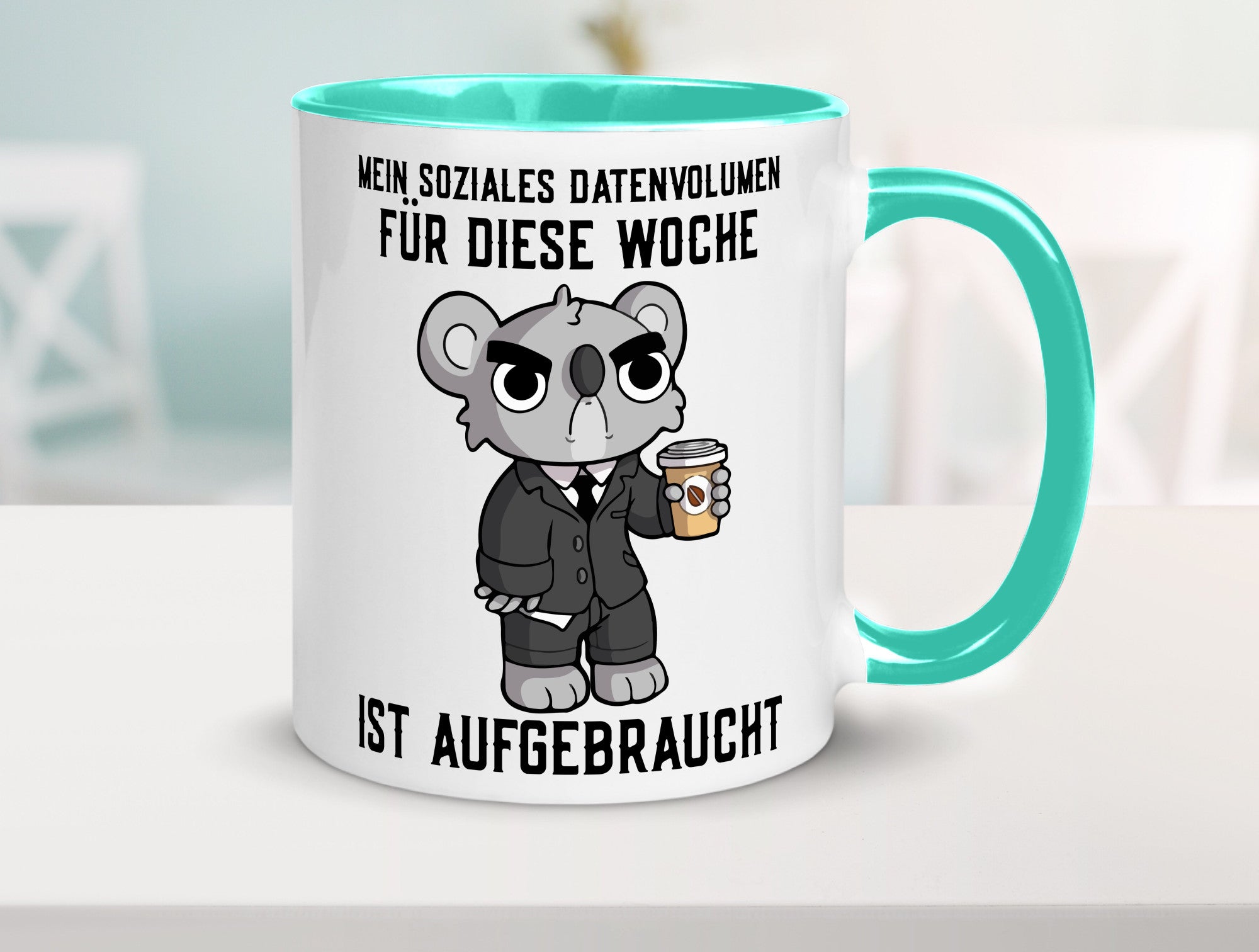 Soziales Datenvolumen | wütender Bär Einzelgänger Nerd Geschenkidee Humor Tasse