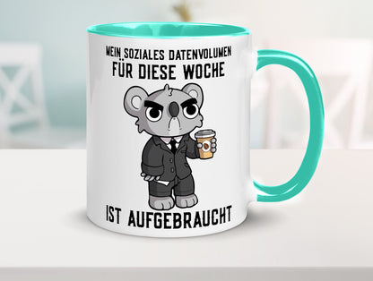 Soziales Datenvolumen | wütender Bär Einzelgänger Nerd Geschenkidee Humor Tasse
