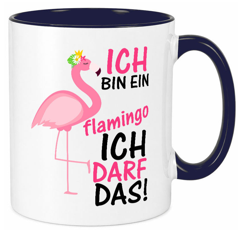 Ich bin ein Flamingo | Tier-Comic lustiger Spruch Blume Geschenk Tierliebhaber Tasse
